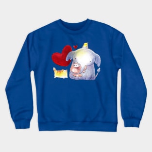 Cockatiel Elephant and Cat Love Crewneck Sweatshirt